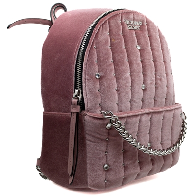 Victoria's Secret Pink Velour Backpack with One Internal and One External Zippered Pockets