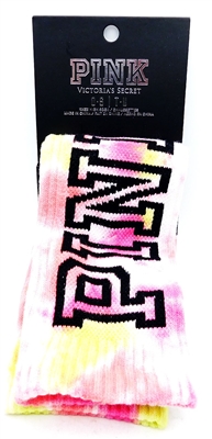 Victoria's Secret PINK yellow and pink tie dye Knee High Socks