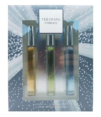 Vera Wang  Embrace Rollerball Trio Gift Set: Periwinkle and Iris, Green Tea and Pearl Blossom, Marigold and Gardenia (each .33 Fl Oz.)