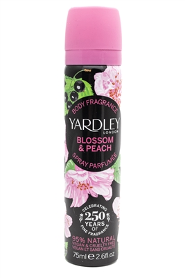 Yardley London BLOSSOM & PEACH Body Fragrance Spray  2.6 fl oz