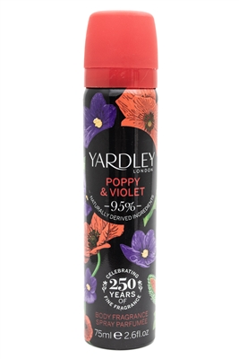 Yardley London POPPY & VIOLET Body Fragrance Spray  2.6 fl oz