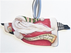 Lynne Andrews Great Joy flying Santa Ornament  Pattern Packet.