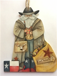 Lynne Andrews Lone star santa Ornament Pattern Packet.