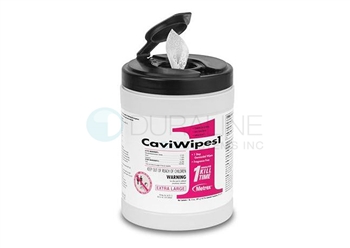 CaviWipes1 Surface Disinfectant 13-5150 9" x 12" X-Large wipes, 65 wipes/canister, 12 canisters/case