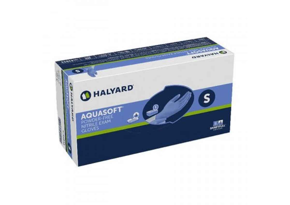 HALYARD AQUASOFT Mサイズ 20箱 Halyard Powder-Free AQUASOFT Blue Nitrile Medical Exam Gloves