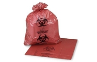 Infectious Waste Bag with Biohazard Symbol, 14" x 19", Red/Black, 2 mil, Coreless Roll