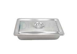 Stainless Steel Instrument Tray with Recessed-Grip Cover
