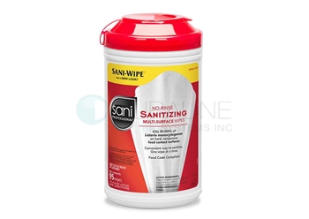 No Rinse Sanitizing Multi-Surface Wipes 7.75" x 9" 95 wipes/canister, 6 canisters/case PDI P56784