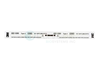 Indicator Strip For Steam, 5/8" x 8", Color Change From White to Dark Brown/ Black, Perforated, 240/per box, 8 per box/cs
