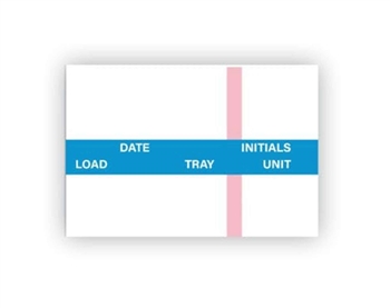 Labelex Dual-Ply Date, Load, Tray, Unit, Initials and Indicator Strip (blue) Labels 500/roll, 12 rolls/pk