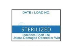 Labelex Dual-Ply Blue "Sterilized" Labels L-Z20-DS-BL 500/roll, 12 rolls/pk