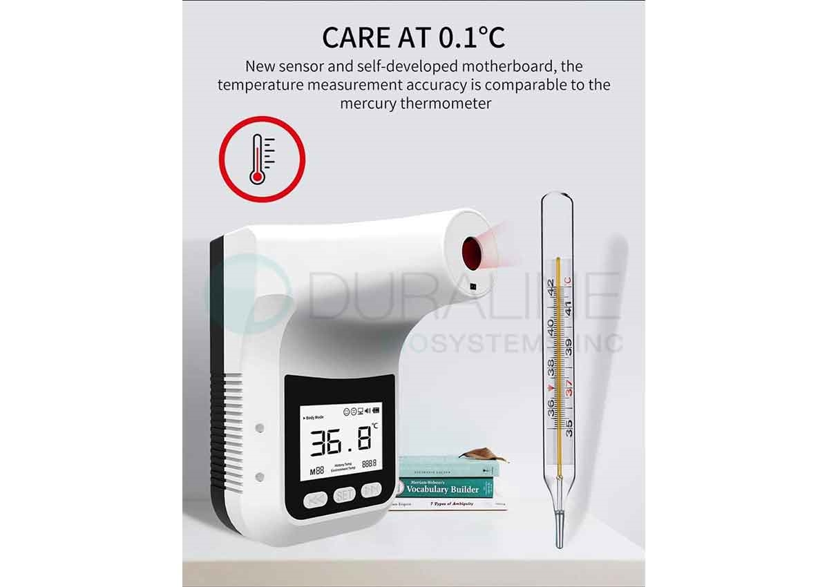 Wall Mounted Non-contact Ir Thermometer With Multi-language Voice Broadcast  / Switch Auto Measuring Forehead Thermometers,wall Or Tripod Mounted For