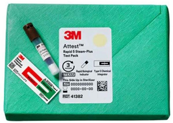 Test Pack Includes: 16 Test Packs + 16 Controls, 3 Hr Readout, Brown, Cap, Consists of 1292 BI + Comply (Sterigage) Steam Chemical Integrator, 16/per box, 4 per box/cs