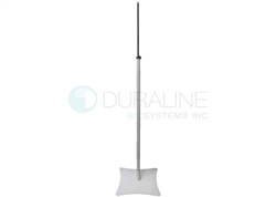 Sanitizer Stand, White Powder-Coated Finish, with 24" Adjustable stainless steel mount for Thermometer