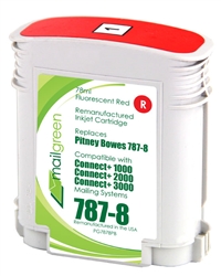 Pitney Bowes 787-8 Compatible Fluorescent Red Ink Cartridge for SendPro P / Connect+ Series Postage Meters