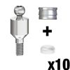 10 X Ball Attachment Abutment Kit Silicon Cap & Titanium Metal Housing Implant