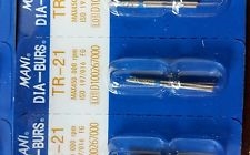 Mani Diamond TR-21 Dental 10 Burs CoarseÂ Chamfer Round End Crown Prep