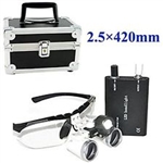 Dental Medical Surgical Binocular LoupesÂ Optical Glass LoupeÂ 2.5x 420 Metal Case