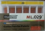 Diadent Gutta PerchaÂ Points Size 20 ISOÂ Color Coded Box of 120