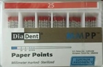 Diadent Absorbent Paper Points Size 25 ISO Color Coded Box of 200
