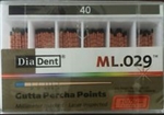 Diadent Gutta PerchaÂ Points Size 40 ISOÂ Color Coded Box of 120
