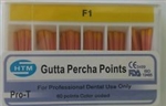 F1 Gutta Percha Points HTM Box of 60 Dental Root Canal compatible with Protaper