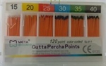 Gutta Percha PointsÂ 15-40 Assorted ColorÂ Coded Box of 120 Meta Biomed Dental