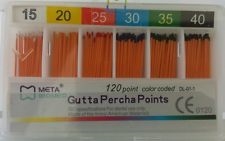 Gutta Percha PointsÂ 15-40 Assorted ColorÂ Coded Box of 120 Meta Biomed Dental