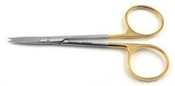 Iris 4" Scissors Gold German Steel Straight Germany Dental Medical Surgical