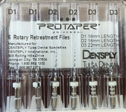 Dental Dentsply ProTaper Universal Rotary Retreatment Files Assorted Pack of 6