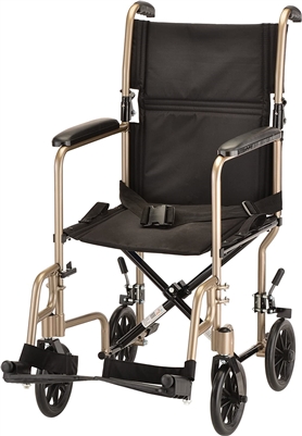 Nova19 Inch Steel Transport Chair w/ Aluminum Footrests