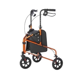 LifeStyle Mobility Rally Lite - Aluminum 3 Wheel Folding Walker with Tote