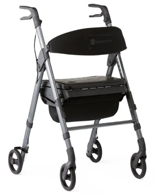 Medline Height-Adjustable Momentum Rollator with Seat