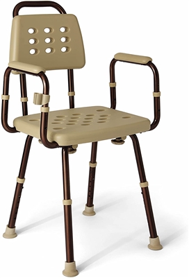 Medline Elements Microban Shower Chair, with Back