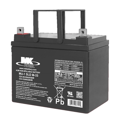 MK Battery 12V 33 AH Sealed AGM (Pair)