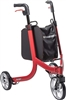 Drive Medical Nitro 3 Euro-Style Rollator Walker with Wheels, Red