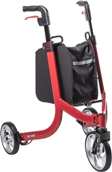 Drive Medical Nitro 3 Euro-Style Rollator Walker with Wheels, Red