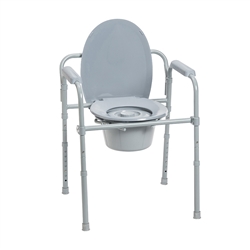 Drive Folding Steel Commode - Tool Free Assembly
