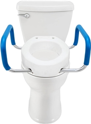 Mobo Medical Elongated Raised Toilet Seat w/ Padded Handles, 3.5" Lift