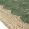 Elitis Kool Sauge accent rug.   Green and tan circular hand braided jute area rug.  Click for details and checkout >>