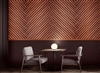 Encore Mahogany Real Wood Wall Peel and Stick Acoustical Wall Slats.  Click for details and checkout >>