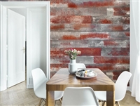 Barn Wood Red Weathered Scarlet Real Wood Peel and Stick Wall Planks.  Click for details and checkout >>