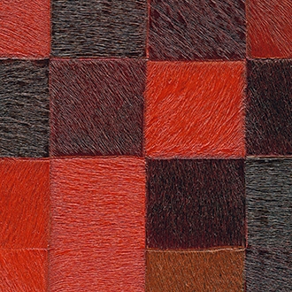 Elitis Indomptee VP 619 09.  Red multi color checker design faux fur embossed wallpaper.  Click for details and checkout >>