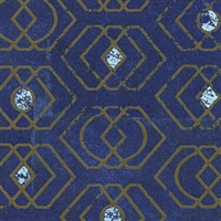 Elitis Domino Aladin RM 254 11.   Royal blue triple diamond pattern art deco wallpaper.  Click for details and checkout >>