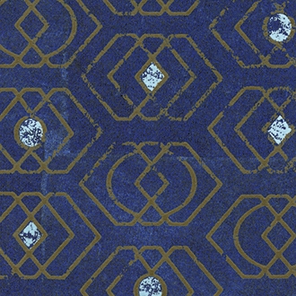 Elitis Domino Aladin RM 254 11.   Royal blue triple diamond pattern art deco wallpaper.  Click for details and checkout >>