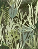 Elitis Flower Power TP 303 03.  Seaweed green desert succulent print wallpaper.  Click for details and checkout >>