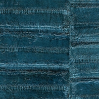 Elitis Anguille VP 424 09.  Aqua Blue Faux Eel Skin Wallpaper.  Click for details and checkout >>