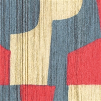 Elitis Pop RM 896 30.  Red, white and blue geometric handcrafted wallpaper.  Click for details and checkout >>