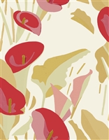 Elitis Flower Power TP 304 02.  Lipstick red calla lily floral large print wallpaper.  Click for details and checkout >>