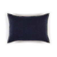 Elitis Big Philia CO 193 49 06 Bleu encre deep blue viscose linen sold color designer accent cushion cover.  Click for details and checkout >>